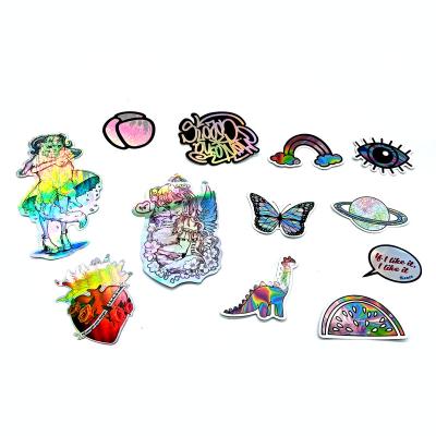 China Custom Holographic Die Cut Stickers Laser Cut High Quality Permanent Label Vinyl Personalized Single Die Cut Stickers for sale