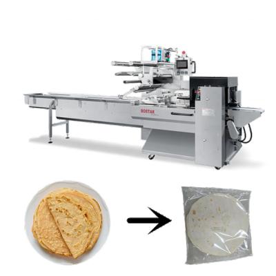 China Automatic Packing Line Automatic Flowpack Packing Machine for Flatbread Torillas Dry Food for sale