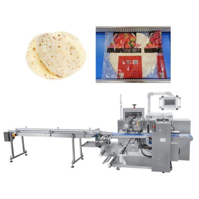 China Automatic Packing Line Automatic Type Bostar Bag Food Pillow Large Flat Flow Roti Bread Tortilla Packing Machine for sale