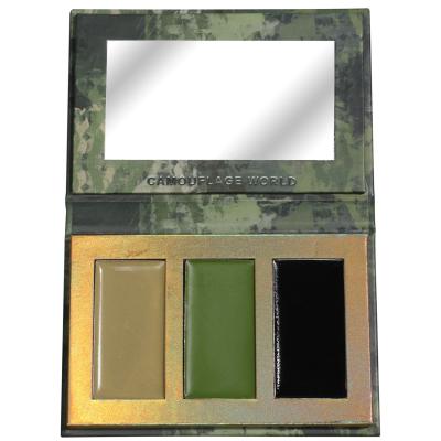 China Camo Face Paint For Halloween Body Painting Supplies 3 Colors with Mirror Woodland Camouflage Cream for sale