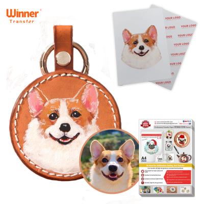 China New Arrival Winner Laser Uncoated Transfer Leather Heat Transfer Paper For DIY Pet Supplies Exclusive for sale