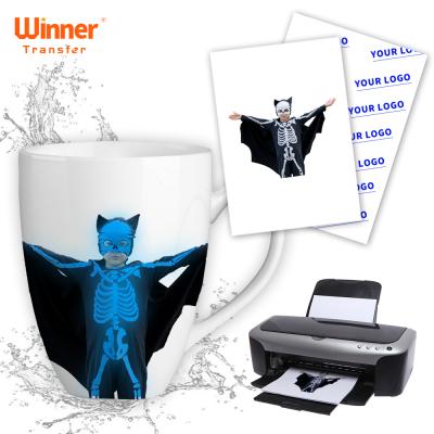 China Ceramic E-Commerce Preferred White Water Slide Decal Paper Dark Inkjet Glow For Mugs for sale