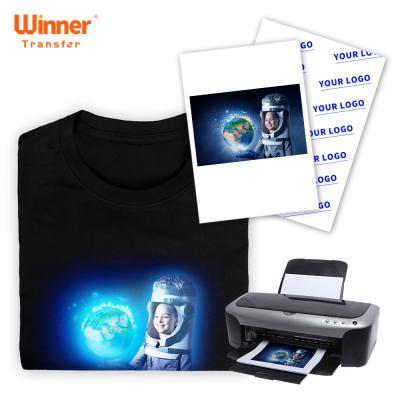 China T Shirts Free Sample A4 Size Inkjet Heat Transfer Paper Blue Luminous Glow In Dark Transfer Paper For T Shirt for sale