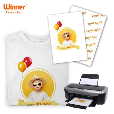 China T Shirts Free Sample A4 Size Inkjet Iron-on T-shirt Transfer Paper For Lightweight Cotton Fabric for sale