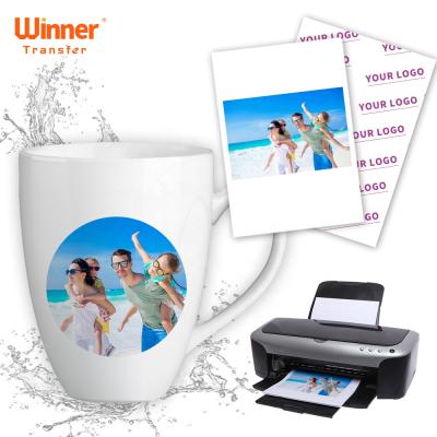 China Waterslide Wholesale A4 A3 Clear Decal Ceramic Winner Transfer Inkjet Water Transfer Paper for Glass Ceramic Mug for sale