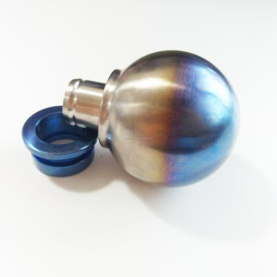 China Custom Car Upgrade Gr5 Titanium Alloy CNC Machining And Turning Car Gear Shift Knob Round Weighted Ball for sale