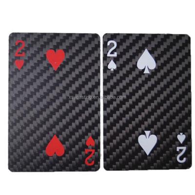 China Industry China Mafufacturer Custom Screen Printed Carbon Fiber Black Playing Cards for sale