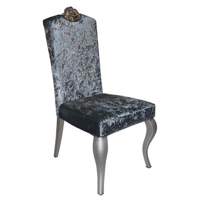 China Modern Velvet Dining Chairs Snakeskin Leg Hotel Furniture Iron Restaurant PU , Velvet Royal Popular Goods Strong Gold for sale