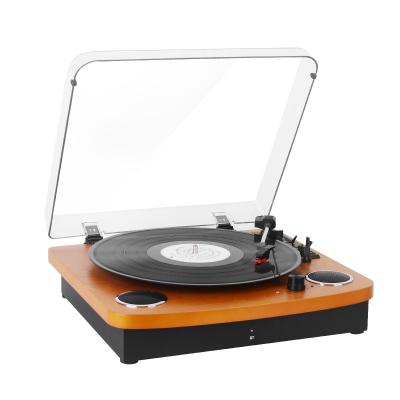 China Stereo Speakers / Pitch Control Vanished Wooden Cabinet 3 Speeds Wireless Phonograph Vinyl Record Player for sale