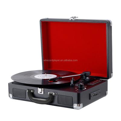 China Vinyl record box tooth blue suitcase record player with 3 speed turntable T316 record player for sale