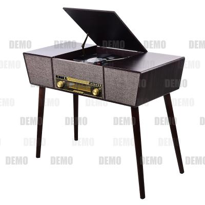 China Hot Sale MDF+PVC Vintage Turntable 3 Speed ​​Turntable With Speaker Blue Tooth Record Player for sale