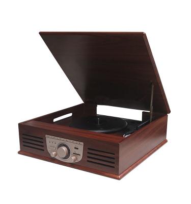 China Retro Blue Tooth Vinyl Record Player FM AM Radio 3 Speed ​​Turntable Player With USB SD Disc for sale