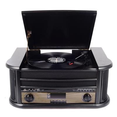 China Best Selling Music Home Play Turntable Cassette Radio Phonograph AM FM Radio CD Player Record Player for sale