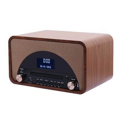 China BT+CD+USB+ Vintage Wooden Alarm Clock Real Fm Fm Radio With Alarm Clock for sale