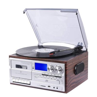 China Retro Style Three-speed Turntable Vintage CD Player Cassette Record Player Phonograph Player for sale