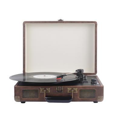 China Leather Stable Suitcase Red Color Music Game Quality Handle Portable Vinyl Record Player for sale