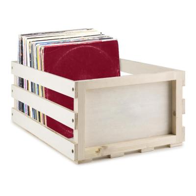 China Vinyl Storage Hot Selling Vinyl Record Case Holder Natural Wooden Albums for sale