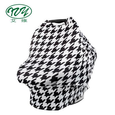 China Multi-Use Breathable Printing Baby Car Seat Stretch Canopy and Nursing Cover for sale