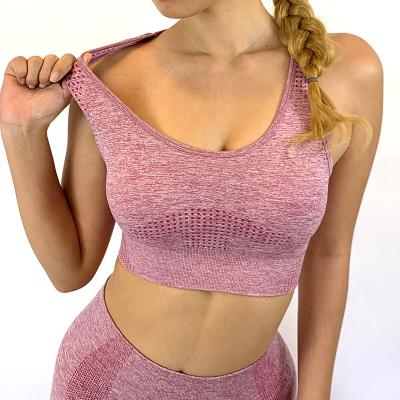 China Factory Direct Selling Breathable Women Fitness Sports Yoga Tops High Quality Seamless Elastic Bra for sale