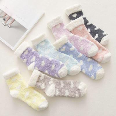 China Sporty Women Fashion Design Multicolor Fluffy Comfortable Fleece Touch Winter Thick Socks for sale