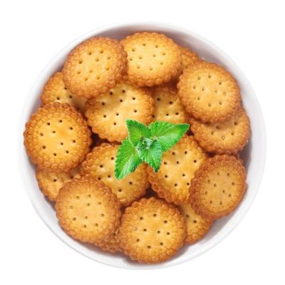 中国 Small Bag Packing Thin Crispy Biscuits Little Salty Mini Round Shape 販売のため