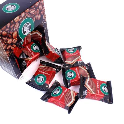 China Delicious Mocha Filling Chocolate Flavour Biscuit Cube Shape Crispy for sale