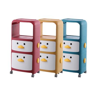 China Modern Children Furniture Kids Cabinets CHILDREN'S Toy Cabinet Storage Rack Plastic Cabinets With Double Drawer for sale