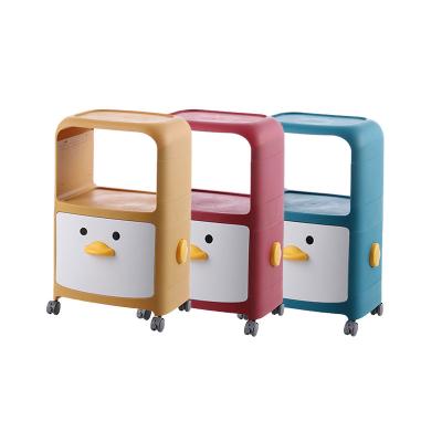 China Modern Toy Cabinet Storage Rack Plastic Children's Furniture Children's Shelf Children's Penguin Small Cabinets for sale