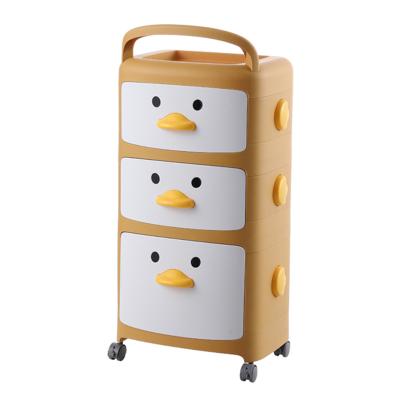 China Hot Selling Modern Cartoon Children Furniture Toy Cabinet Storage Rack Kid Plastic Cabinets For Bedroom for sale