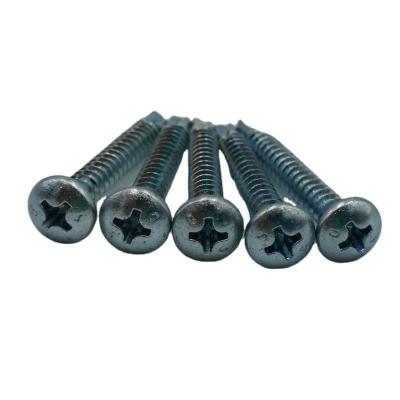 China Factory Price Stainless Steel Screws Steel Cross Recessed Self Round Drilling Head Tapping Screws for sale