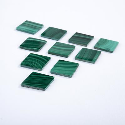 China Color Set Or Fire High Quality Cheap Luxury Natural Square Artificial Malachite For Inlay Ring Earring Jewelry for sale