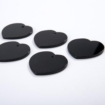 China Factory Direct High Quality Natural Black Romantic Agate Heart Black Agate For Inlay Fashion Jewelry for sale