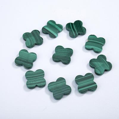 China Color Play or Fire Factory directly sell malachite stone four leaf clover malachite for inlay pendant for sale