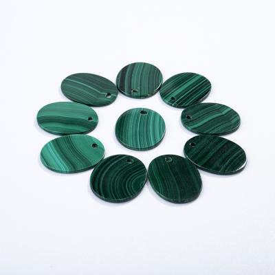 China Cheap Price Set or Color Fire Polished Artwork 17mm*21mm*1mm Multiple Oval Cut Shape Slab Slice Natural Green Malachite For Sale for sale