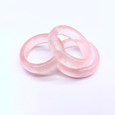 China Factory direct sale environmental friendly natural rose quartz ring for men and women ring rose quartz for sale