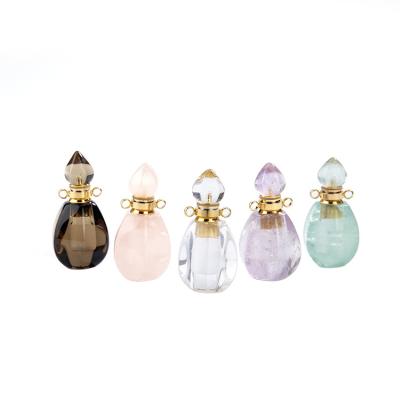 China Classic Unisex Natural Diffuser Crystal Healing Gemstones Perfume Bottle Charm Pendant for sale