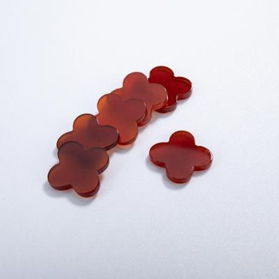 China Factory direct supply natural fire clover fire gemstones color set or red agate slice stone for inlay earrings for sale