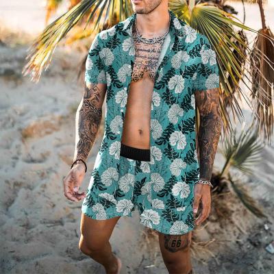 China Wholesale Breathable Men Sets Hawaiian Style Printing Casual Floral Shirt Summer Short Sleeve Beach Shorts Two Piece Suit for sale