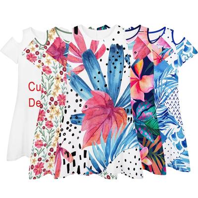 China Summer anti-static tropical plants and flowers women's beach short loose fit plus size elegant clothes dress for sale