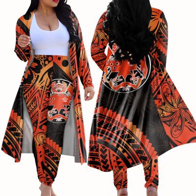 China QUICK DRY Clothing With News Coat Breeches Printing Women Pants 2021 Wholesale 2 Piece Pure Custom Polynesian Tonga Tribal Style Matwrial for sale