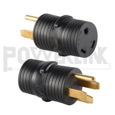 China Residential / Multipurpose Black S80160 Round RV Power Adapter 50AMP Male To Female 30AMP RV Adapter Connector for sale