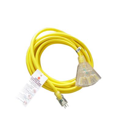 China Home Appliance 3 Outlet Tri Tap 15A Extension Cord 3 Conductor SJTW With LED Indicator ETL Listed for sale