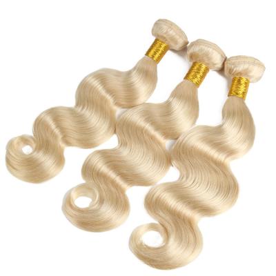 China Body Wave Double Drawn 613 Blonde Hair Bundles, 613 Raw Virgin Hair Extensions, Russian Virgin Hair 100% Human Hair Vendors for sale