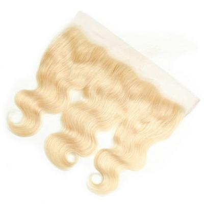 China Preplucked 613 Blonde Regular Hot Good Quality Transparent Swiss Lace Closure HD Thin Wave Frontal Thin Wave Lace For Wholesale for sale