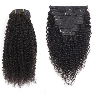 China Hot Selling 100% Kinky Curly Remy Hair Clip In Extensions Vietnamese Kinky Curly Hair for sale