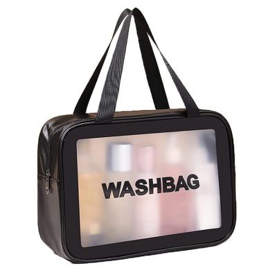 China Wholesale Fashion PVC Waterproof Translucent Cosmetic Bag Personal Organizer Hanging Travel Toiletry Bag for sale