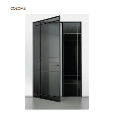 China Modern High Quality Aluminum Glass Frame Swing Half Toilet Interior Door America for sale