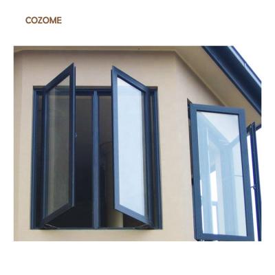 China Swing Picture Triple Glazed Aluminum Alloy Turn And Tilt Fixed Floor Windows With Low-E Glass System for sale