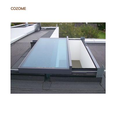 China Swing Exterior Aluminum Glass Bronze Color Sliding Roof Skylight Window for sale