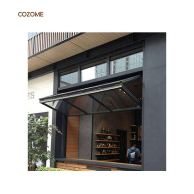 China Panorama Electric Aluminum Frame Vertical Folding Exterior Fold Up Folding Sliding Glass Windows for sale